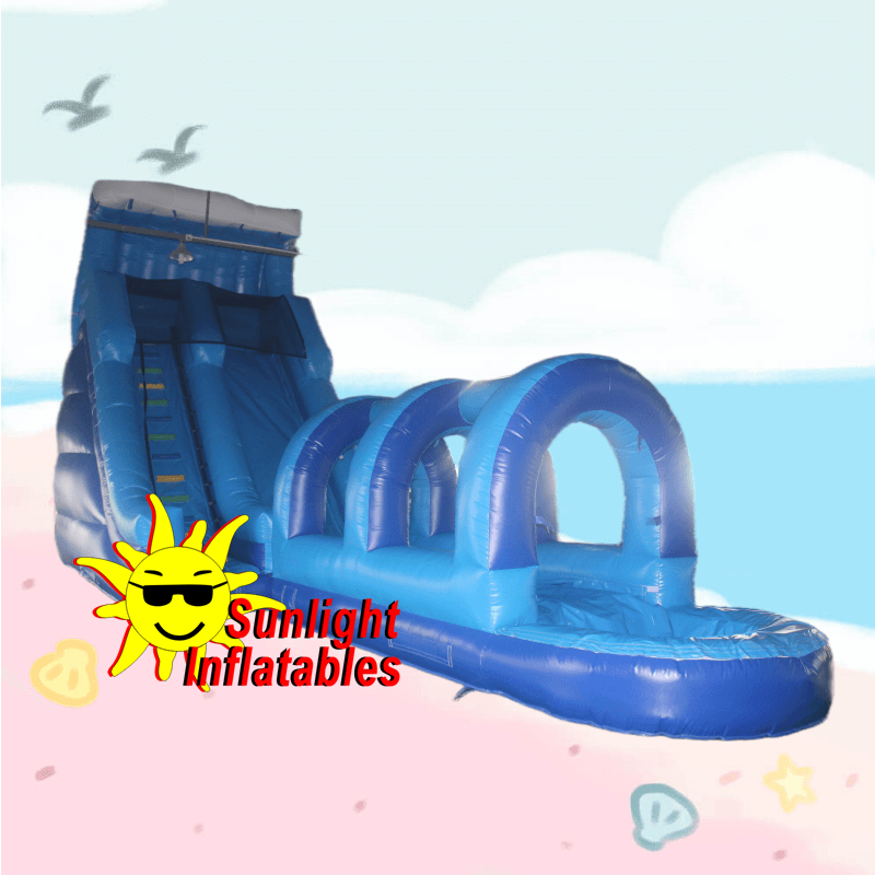 22ft Single Lane Blue Slip N Water Slide