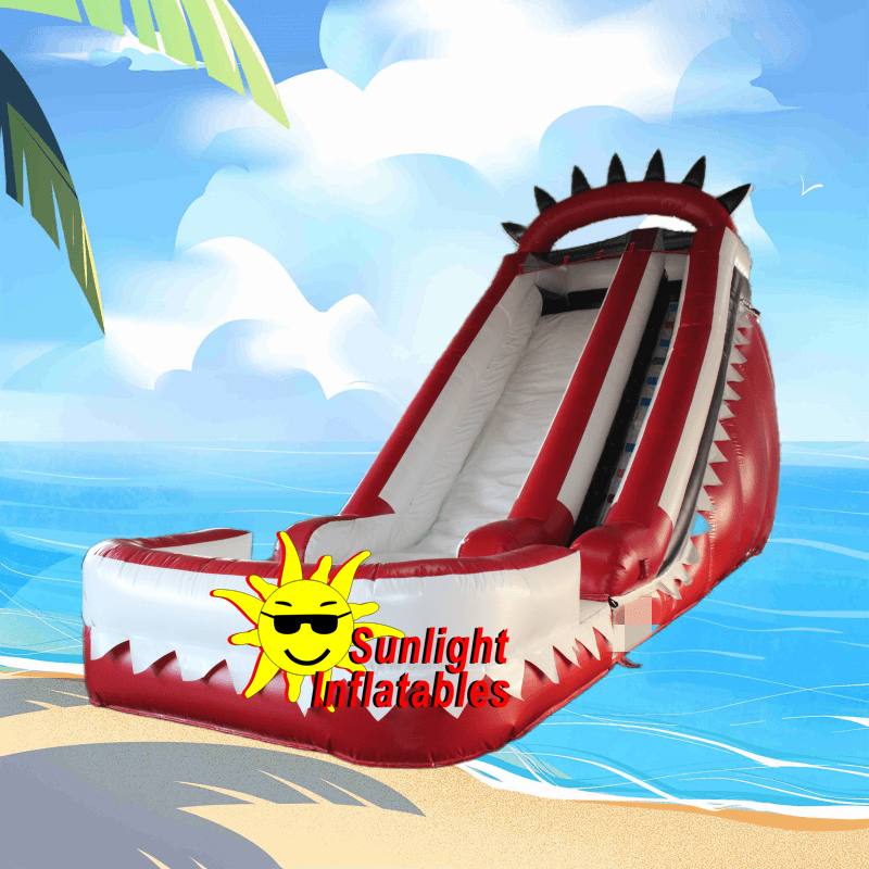 18ft Single Lane Red White Water Slide