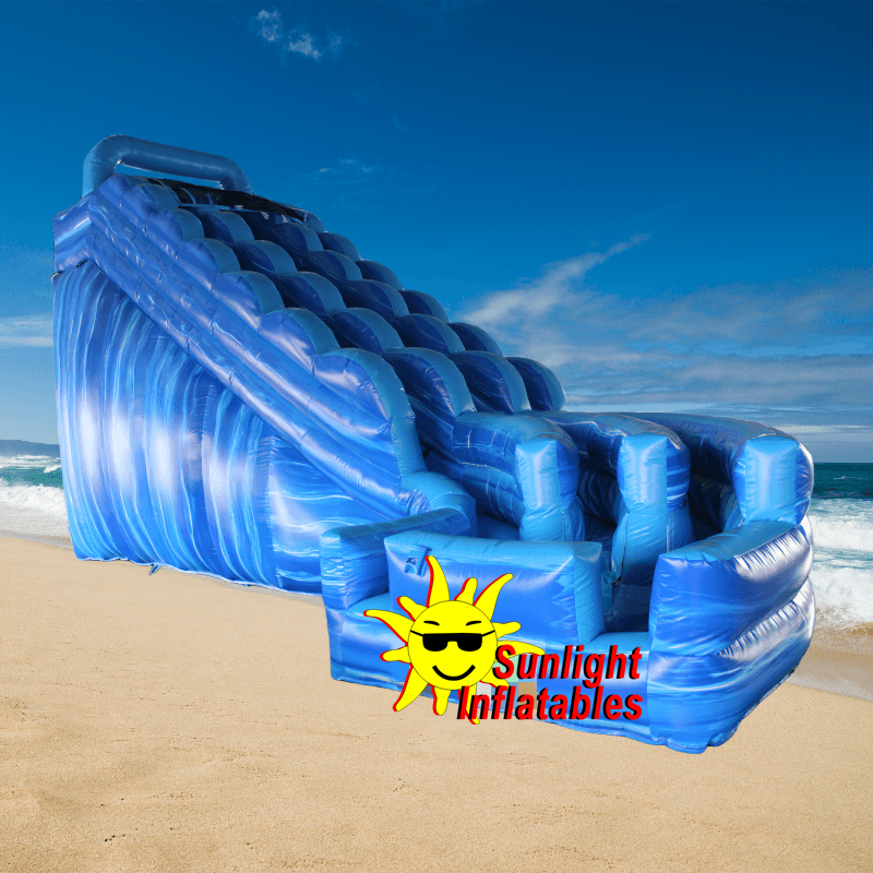20ft Marble Blue Curve Water Slide