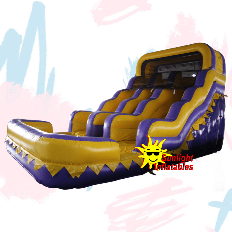 15ft Purple Yellow Wave Water Slide