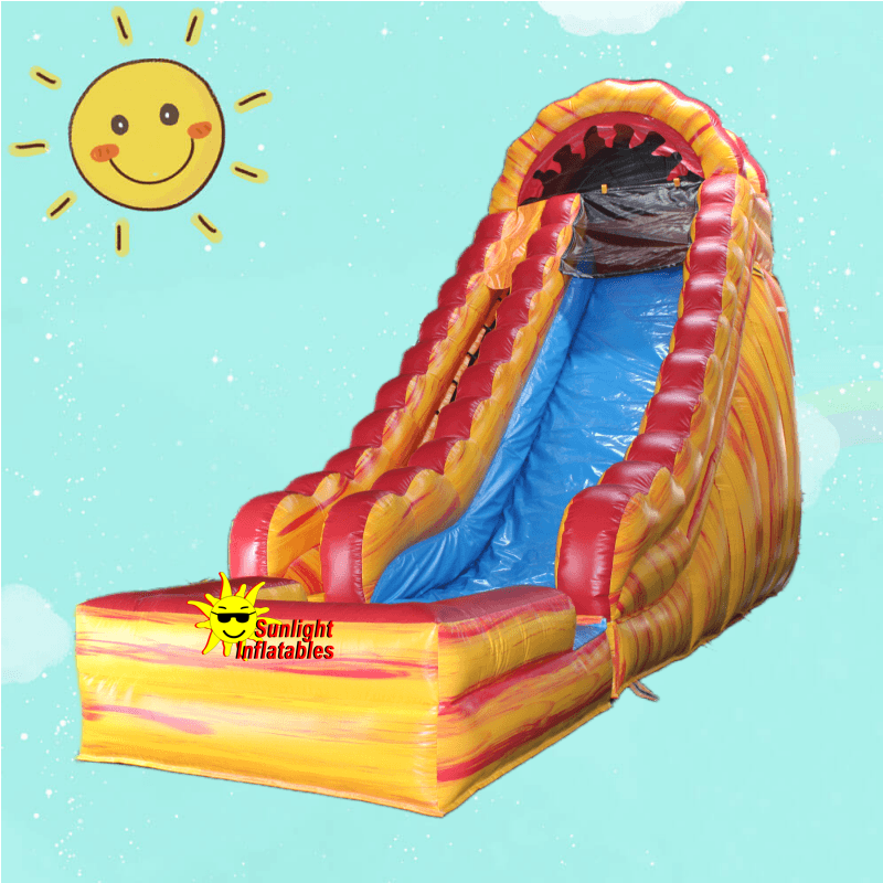 20ft Marble Orange Flame Water Slide