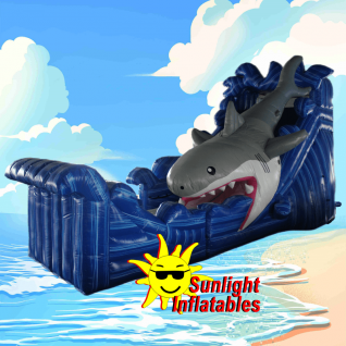 20ft Marble Blue Shark Water Slide