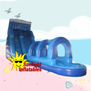 22ft Single Lane Blue Slip N Water Slide