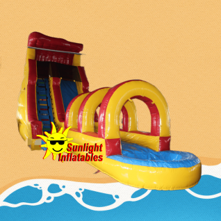 22ft Single Lane Yellow Red Slip N Water Slide