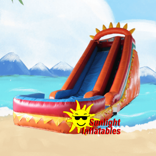 18ft Single Lane Orange Water Slide