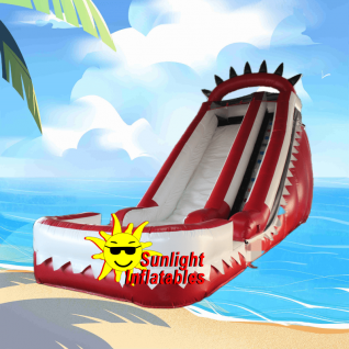 18ft Single Lane Red White Water Slide