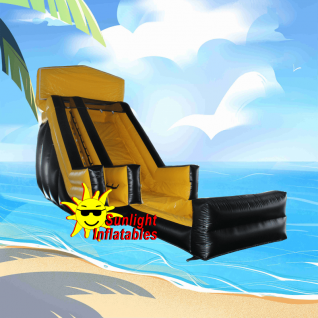 18ft Single Lane Yellow Black Water Slide