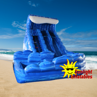 18ft Marble Blue Curve Water Slide