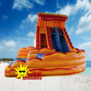 18ft Marble Orange Curve Water Slide