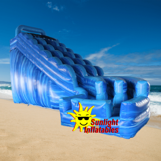 20ft Marble Blue Curve Water Slide