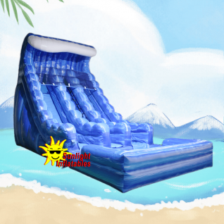20ft Marble Blue Wave Water Slide