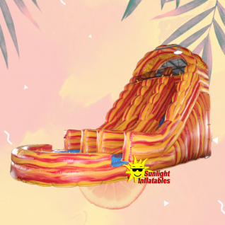 20ft Marble Orange Lava Water Slide