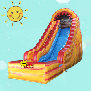 20ft Marble Orange Flame Water Slide