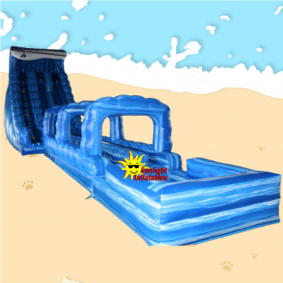 22ft Marble Blue Wave Slip Water Slide